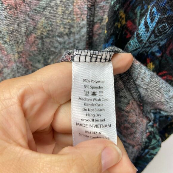 Lularoe Small Womens Unicorn Lindsay Blue Aztec Print Knit Open Front Kimono - Picture 4 of 6